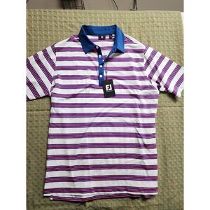 FootJoy Polo Shirt Mens Large Pink Striped Short Sleeve New With Tag Golf